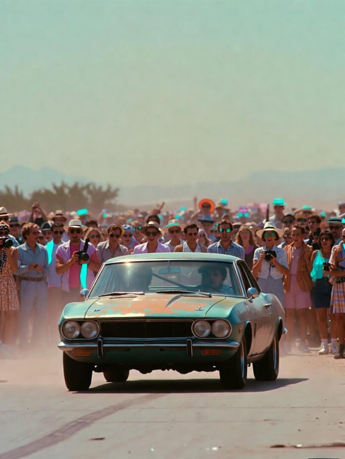 packed grandstand at the Indy 500 start,
